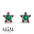 Star Halo Emerald Earrings - Zelda No. 51