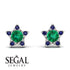 Star Halo Emerald Earrings - Zelda No. 66