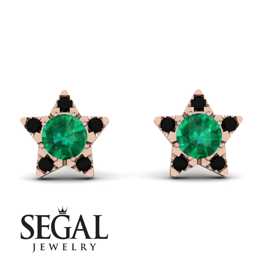 Star Halo Emerald Earrings - Zelda No. 35