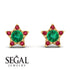 Star Halo Emerald Earrings - Zelda No. 49