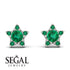 Star Halo Emerald Earrings - Zelda No. 21