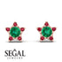 Star Halo Emerald Earrings - Zelda No. 50
