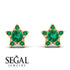 Star Halo Emerald Earrings - Zelda No. 19