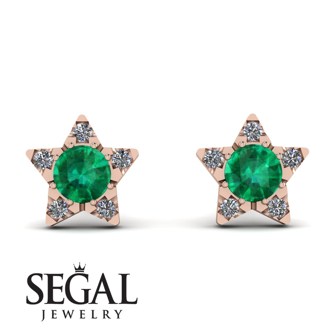 Star Halo Emerald Earrings - Zelda No. 5