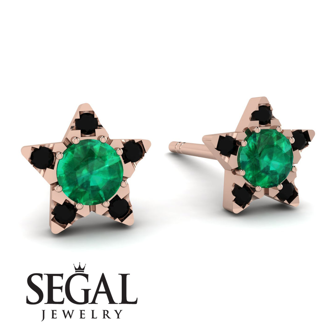 Star Halo Emerald Earrings - Zelda No. 35