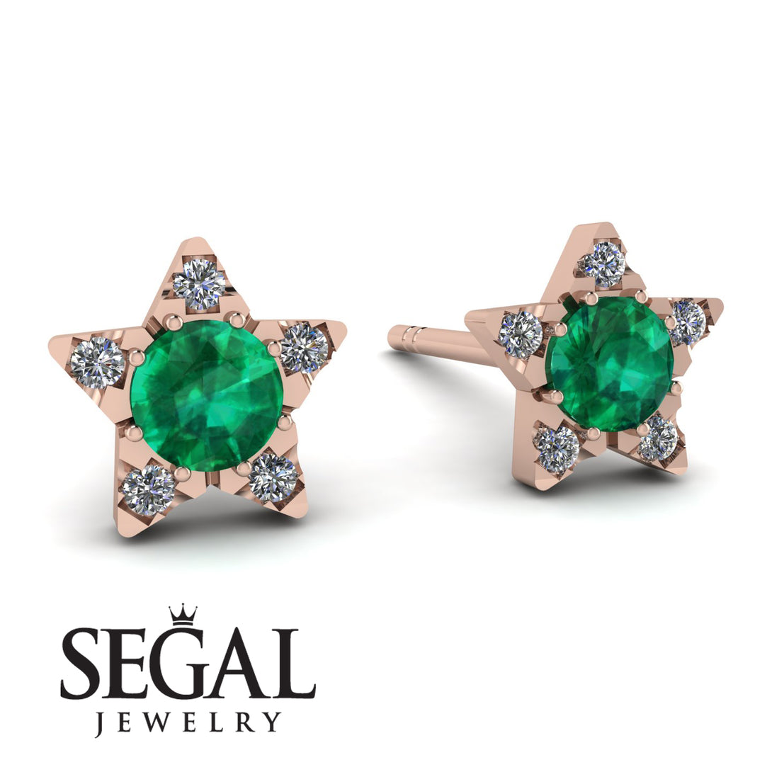 Star Halo Emerald Earrings - Zelda No. 5