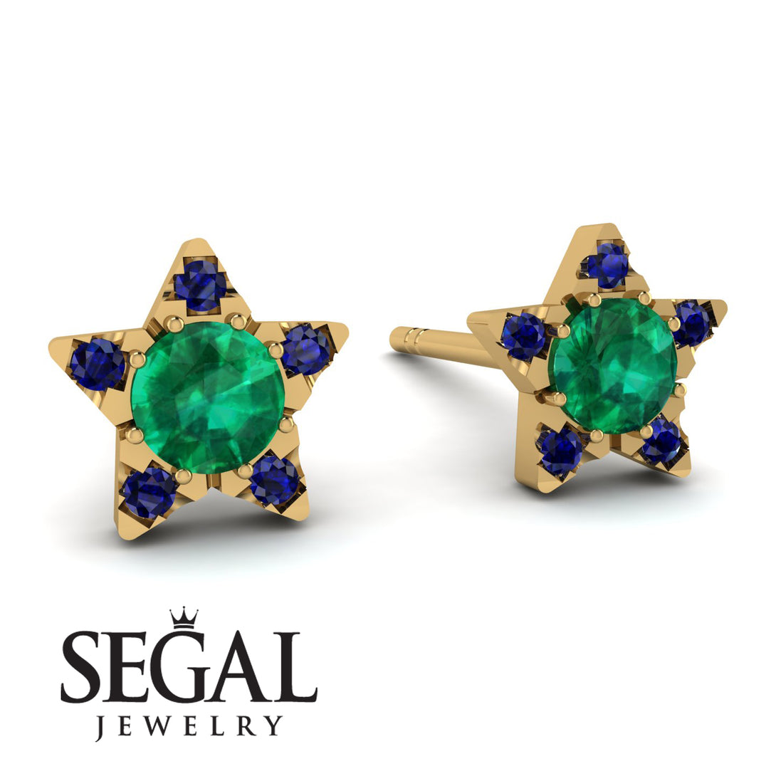 Star Halo Emerald Earrings - Zelda No. 64