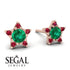 Star Halo Emerald Earrings - Zelda No. 50