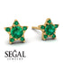 Star Halo Emerald Earrings - Zelda No. 19