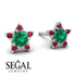 Star Halo Emerald Earrings - Zelda No. 51