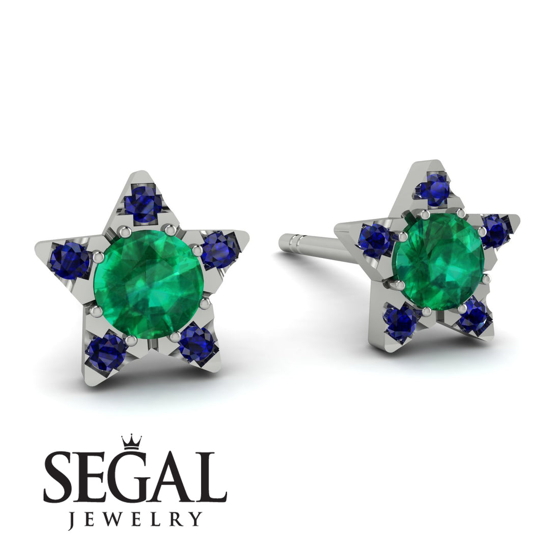 Star Halo Emerald Earrings - Zelda No. 66