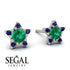 Star Halo Emerald Earrings - Zelda No. 66
