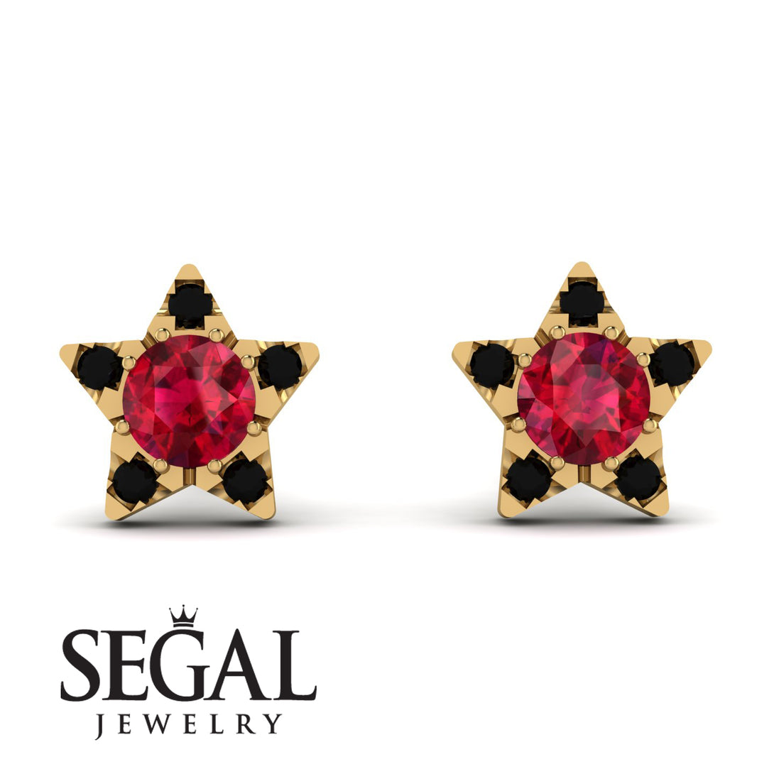 Star Halo Ruby Earrings - Zelda No. 40