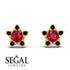 Star Halo Ruby Earrings - Zelda No. 40
