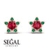 Star Halo Ruby Earrings - Zelda No. 26