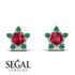 Star Halo Ruby Earrings - Zelda No. 27