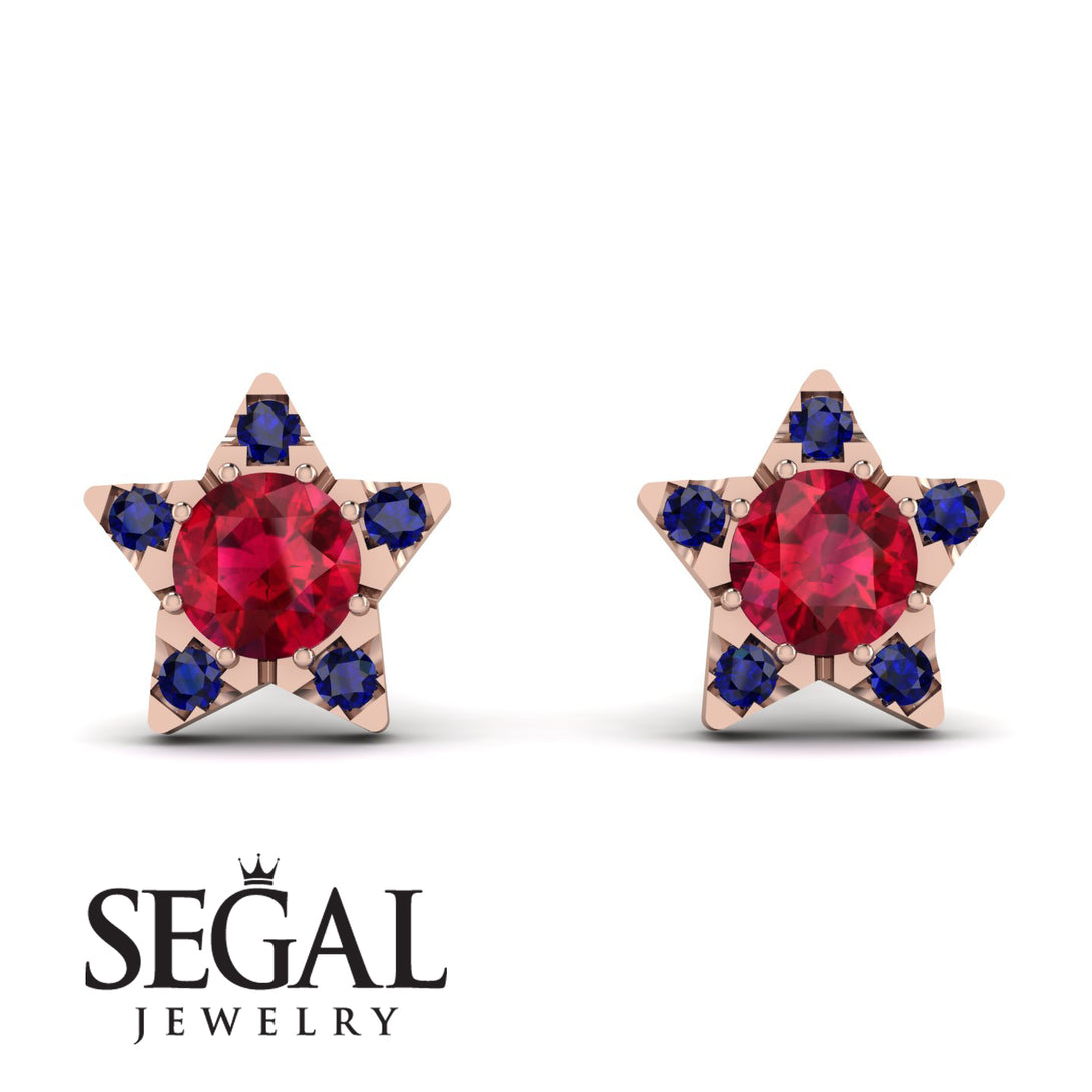 Star Halo Ruby Earrings - Zelda No. 71
