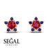 Star Halo Ruby Earrings - Zelda No. 71