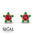 Star Halo Ruby Earrings - Zelda No. 25
