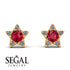 Star Halo Ruby Earrings - Zelda No. 10