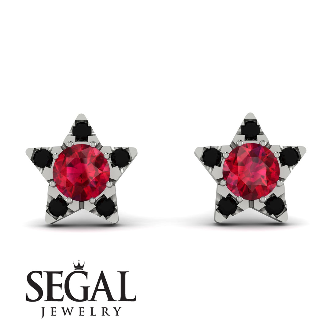 Star Halo Ruby Earrings - Zelda No. 42