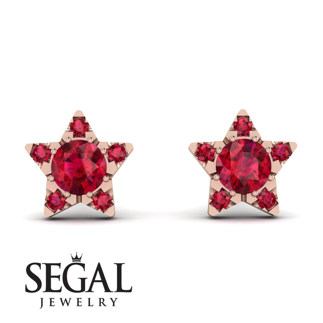 Star Halo Ruby Earrings - Zelda No. 56