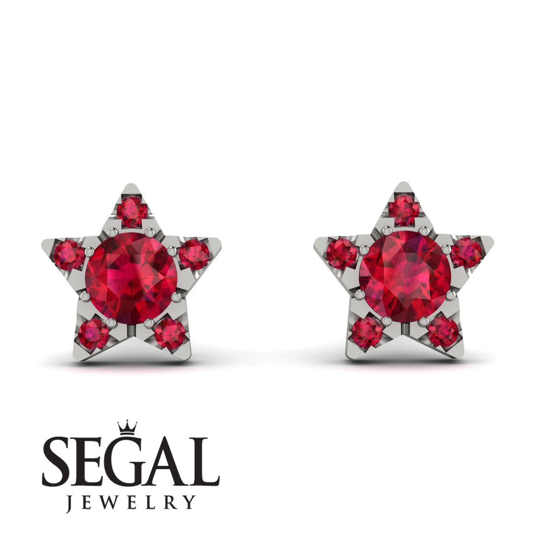Star Halo Ruby Earrings - Zelda No. 57