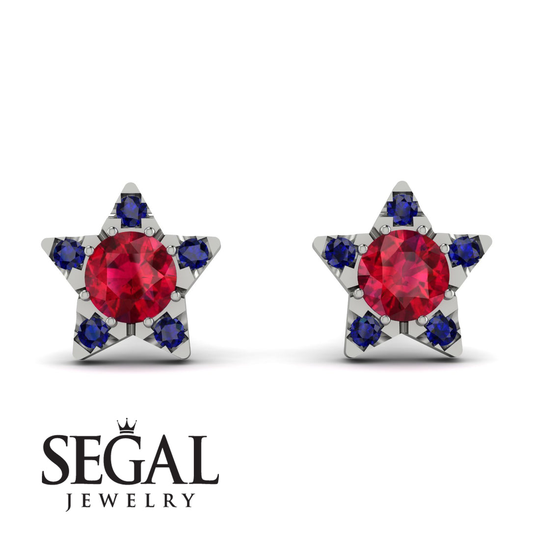 Star Halo Ruby Earrings - Zelda No. 72