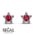 Star Halo Ruby Earrings - Zelda No. 12