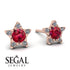 Star Halo Ruby Earrings - Zelda No. 11