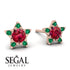 Star Halo Ruby Earrings - Zelda No. 26
