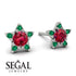 Star Halo Ruby Earrings - Zelda No. 27