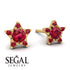 Star Halo Ruby Earrings - Zelda No. 55