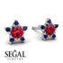Star Halo Ruby Earrings - Zelda No. 72