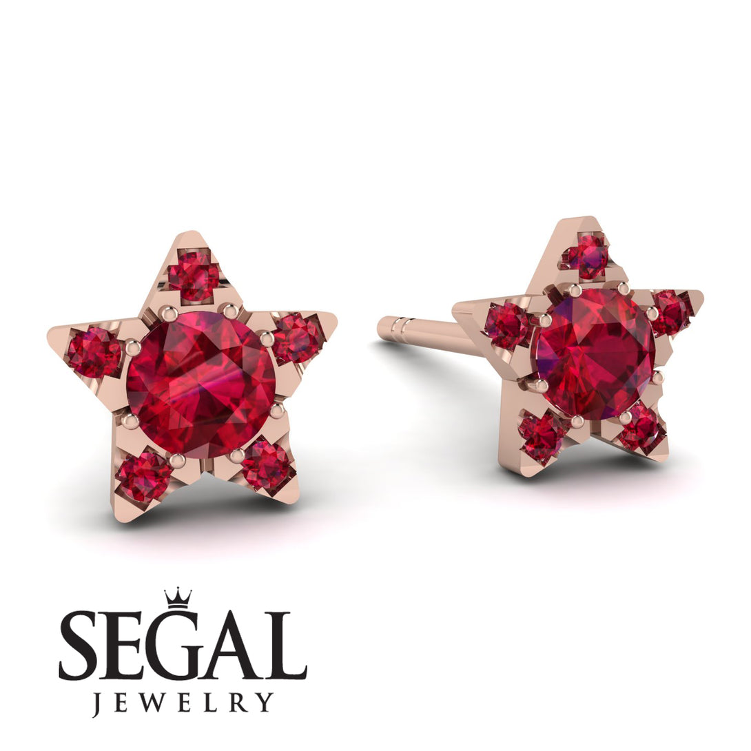 Star Halo Ruby Earrings - Zelda No. 56