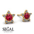 Star Halo Ruby Earrings - Zelda No. 10