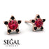 Star Halo Ruby Earrings - Zelda No. 41