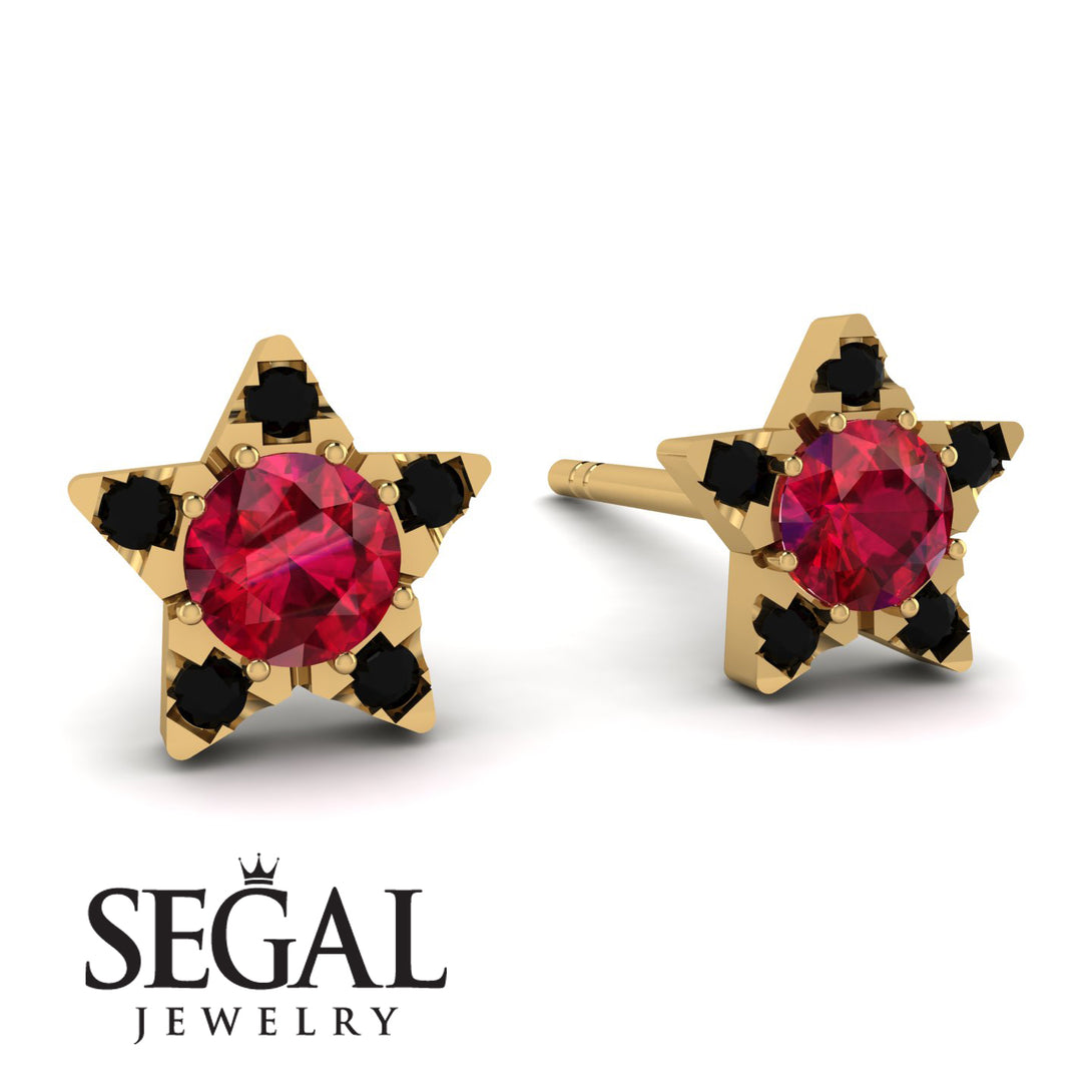 Star Halo Ruby Earrings - Zelda No. 40