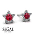 Star Halo Ruby Earrings - Zelda No. 12