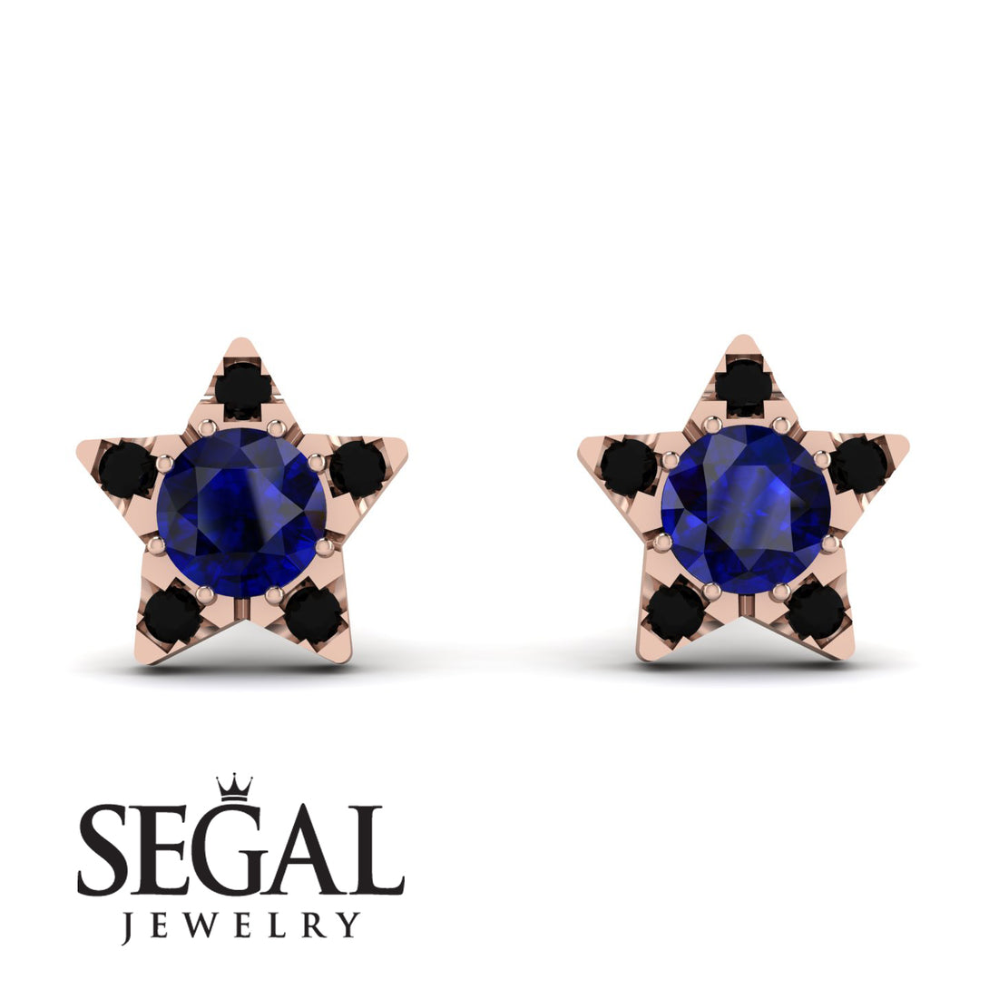 Star Halo Sapphire Earrings - Zelda No. 44