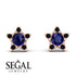 Star Halo Sapphire Earrings - Zelda No. 44