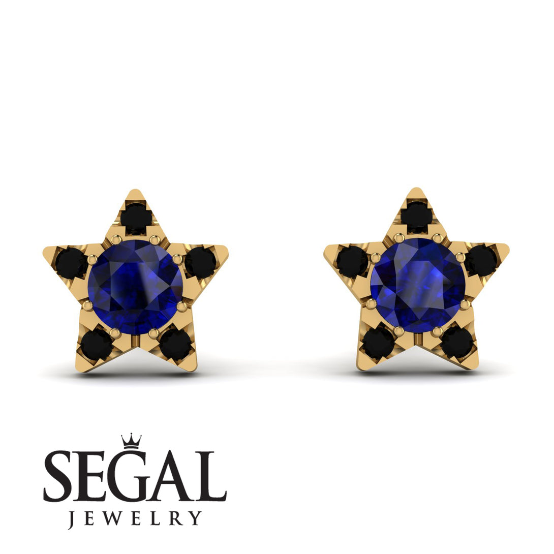 Star Halo Sapphire Earrings - Zelda No. 43