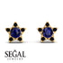 Star Halo Sapphire Earrings - Zelda No. 43
