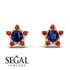 Star Halo Sapphire Earrings - Zelda No. 58