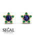 Star Halo Sapphire Earrings - Zelda No. 28