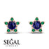 Star Halo Sapphire Earrings - Zelda No. 29