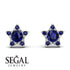 Star Halo Sapphire Earrings - Zelda No. 75