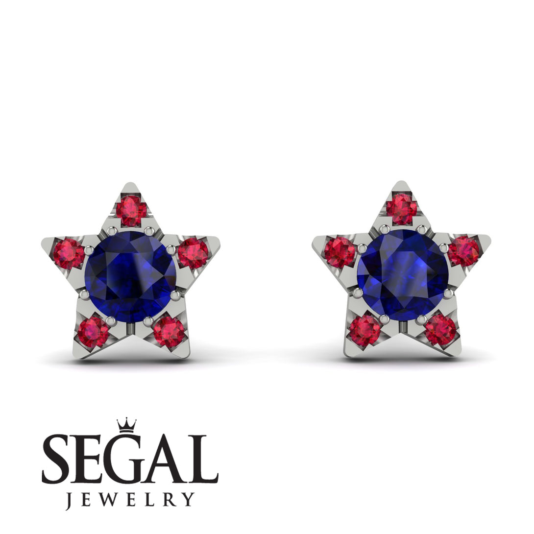 Star Halo Sapphire Earrings - Zelda No. 60