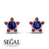 Star Halo Sapphire Earrings - Zelda No. 60
