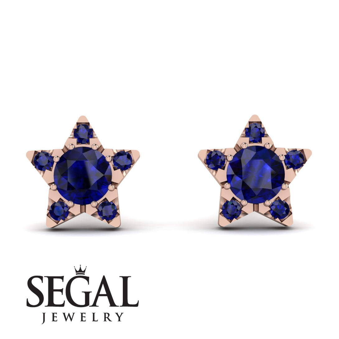 Star Halo Sapphire Earrings - Zelda No. 74